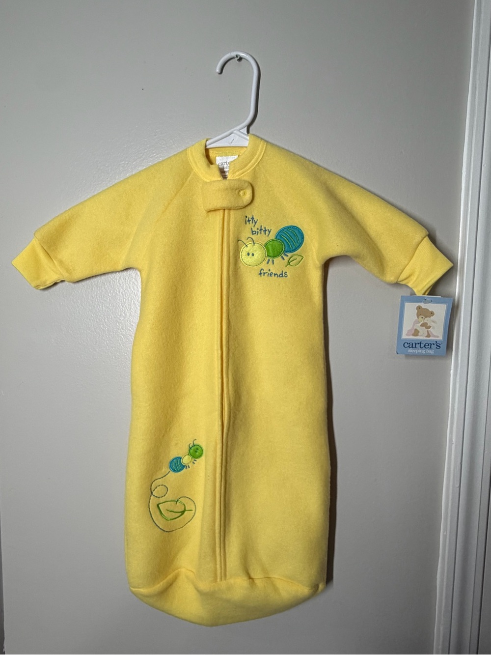 Vintage Carter's Yellow Fleece Sleep Sack NWT size up to 21 lbs